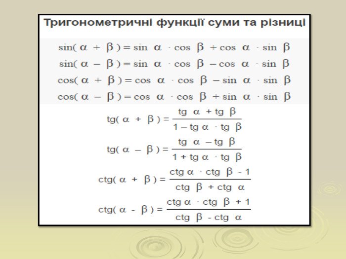 тригонометричні формули
